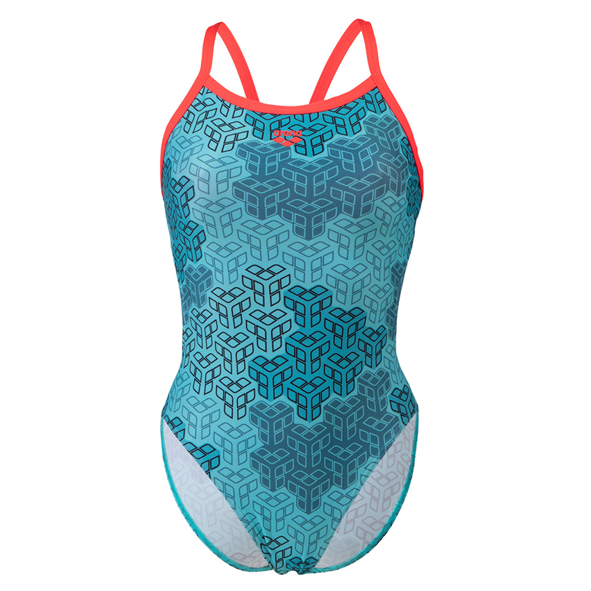 Arena Kikko Challenge Swimsuit - Blue / Fluo Red