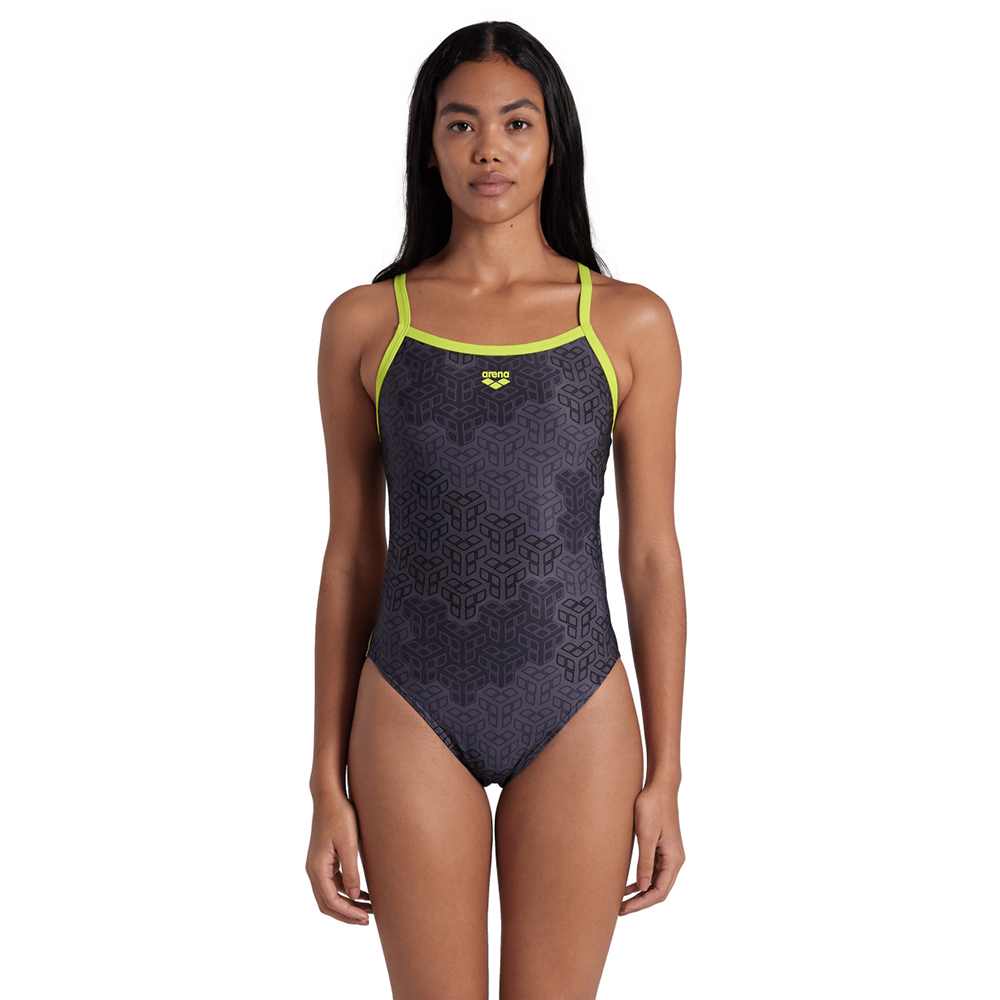 Arena Kikko Challenge Swimsuit - Black / Soft Green