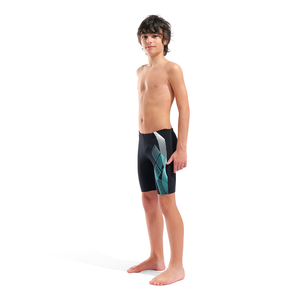 Boy's Arena Seawater Black/Blue Jammer