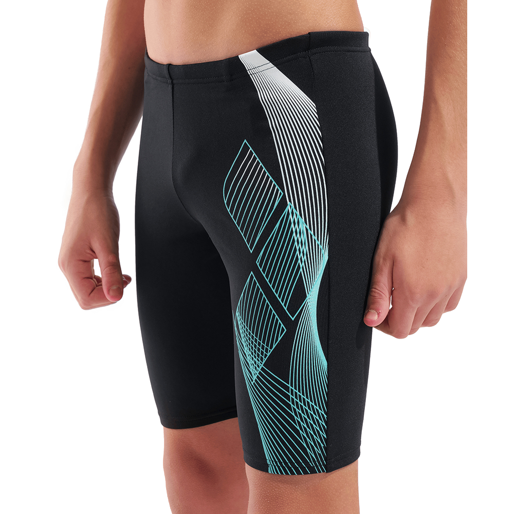 Boy's Arena Seawater Black/Blue Jammer