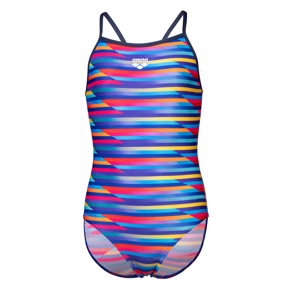Arena Racing Stripe Girl's Blue Swimsuit