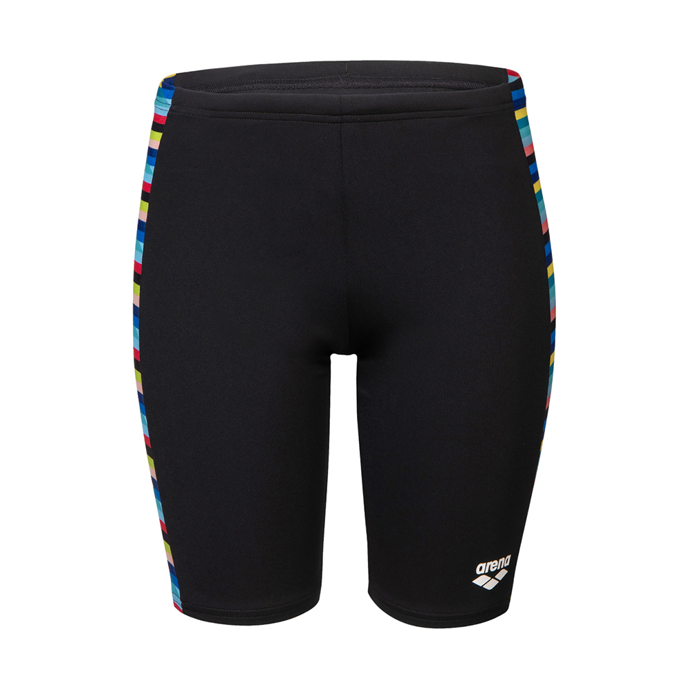 Boy's Arena Racing Stripe Black Jammer