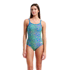 Arena Snakeskin Blue LightDrop Swimsuit front view showing snake skin design