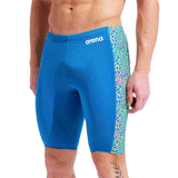 Arena Snakeskin Blue Jammer close up showing snake skin inspired side panel