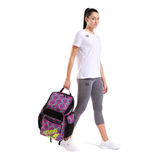 Woman holding arena Floral backpack