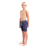 Arena Boy's Fireflow Navy & Yellow Jammer showing pattern and side length