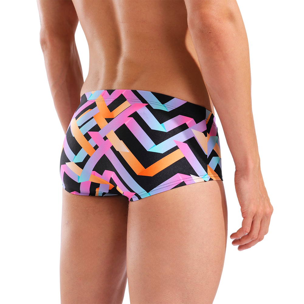 Arena Texture Low Waist Short rear view showing pattern and 14cm side seam