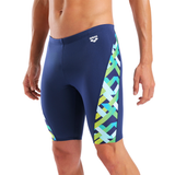 Arena Texture Navy Jammer close up front showing patterned side panel