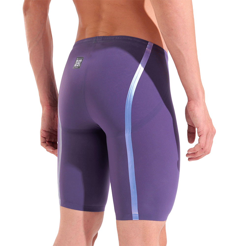 Arena Veloce Jammer - Midnight Chrome side and rear view showing holographic taping