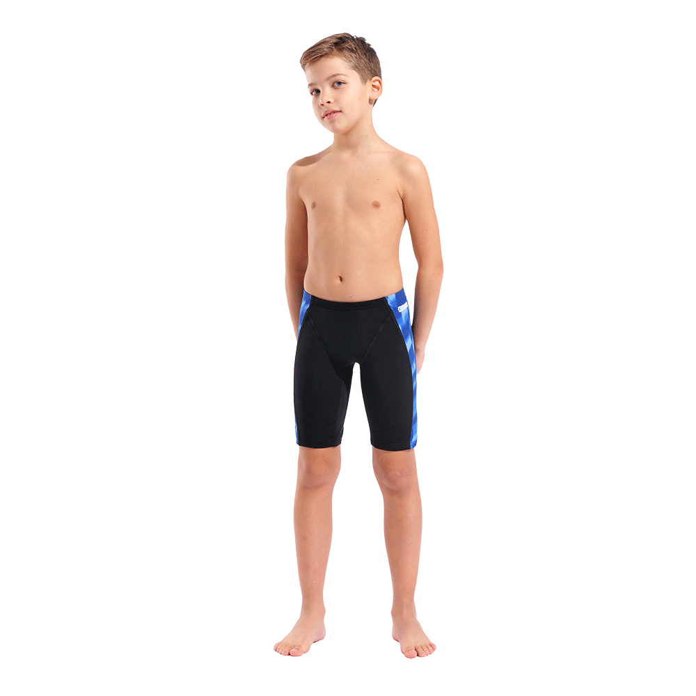 Arena Boy's Wave Jammer - Black / Blue full body view