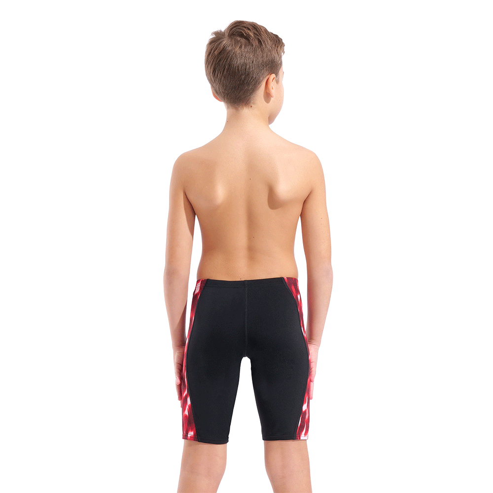 Arena Boy's Wave Jammer - Black / Red back view