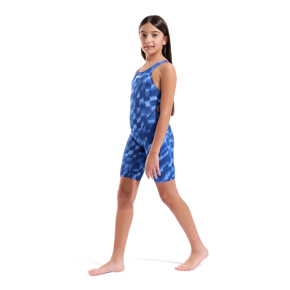 Arena Girls Wave Legged Swimsuit whole body view showing mid thigh leg length