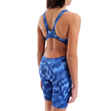 Arena Girls Wave Legged Swimsuit close up showing tech style back