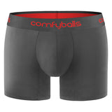 Comfyballs Charcoal/Red Cotton Boxer - Long