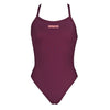 Arena Solid Light Tech Red Wine High Leg Swimsuit