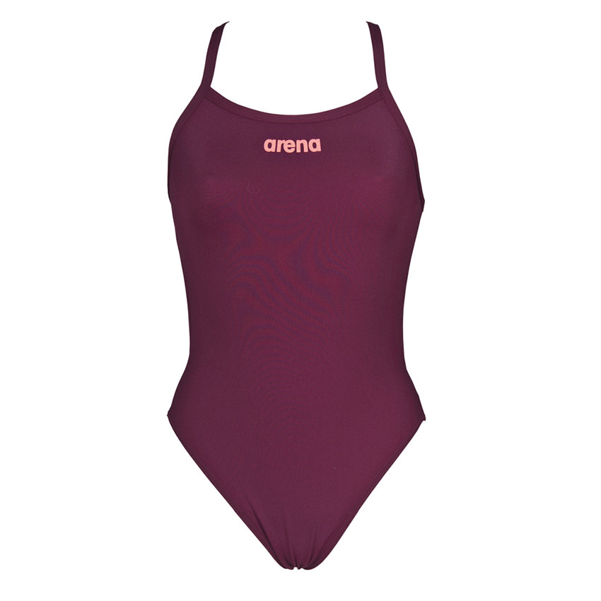 Arena Solid Light Tech Red Wine High Leg Swimsuit
