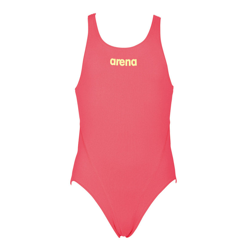 Arena Solid Swim Tech Girls Fluo Red Swimsuit