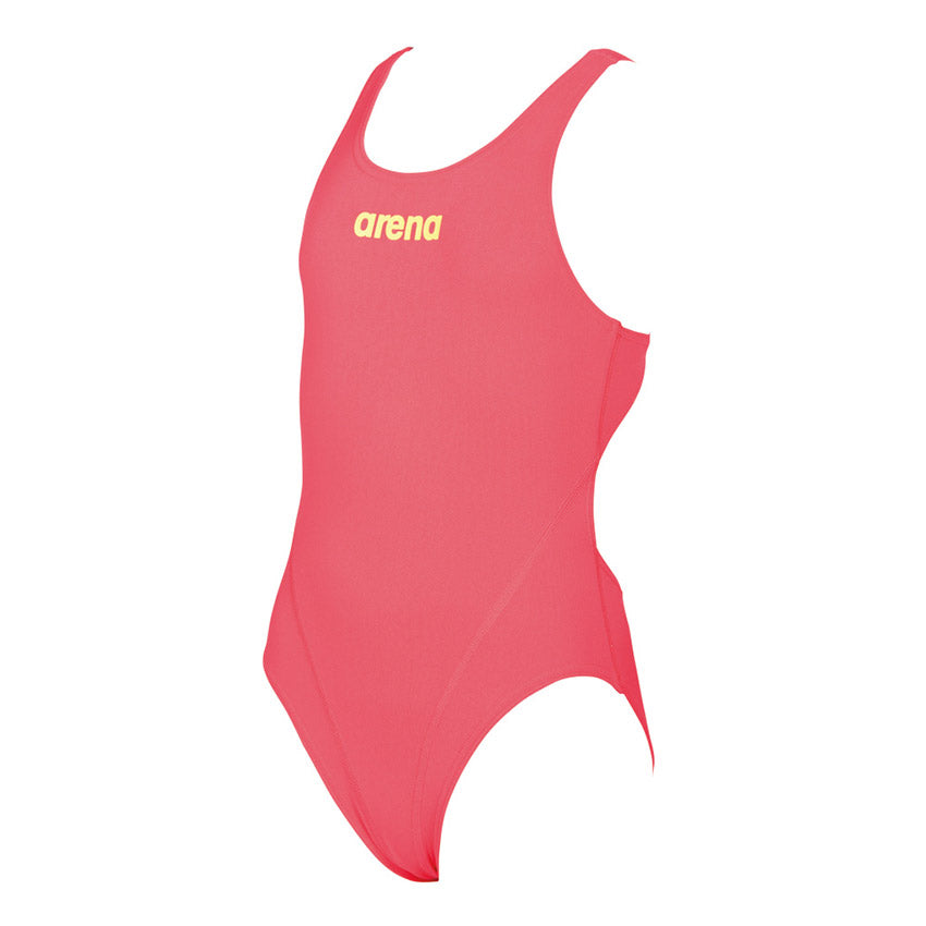 Arena Solid Swim Tech Girls Fluo Red Swimsuit