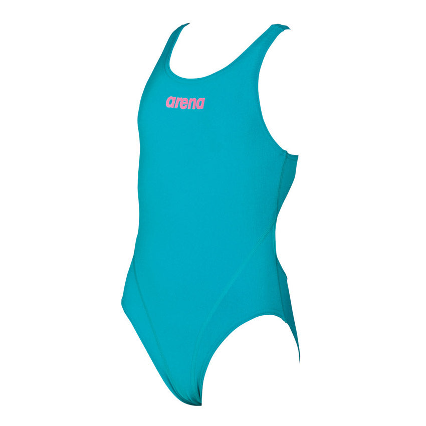 Arena Solid Swim Tech Girls Green Swimsuit