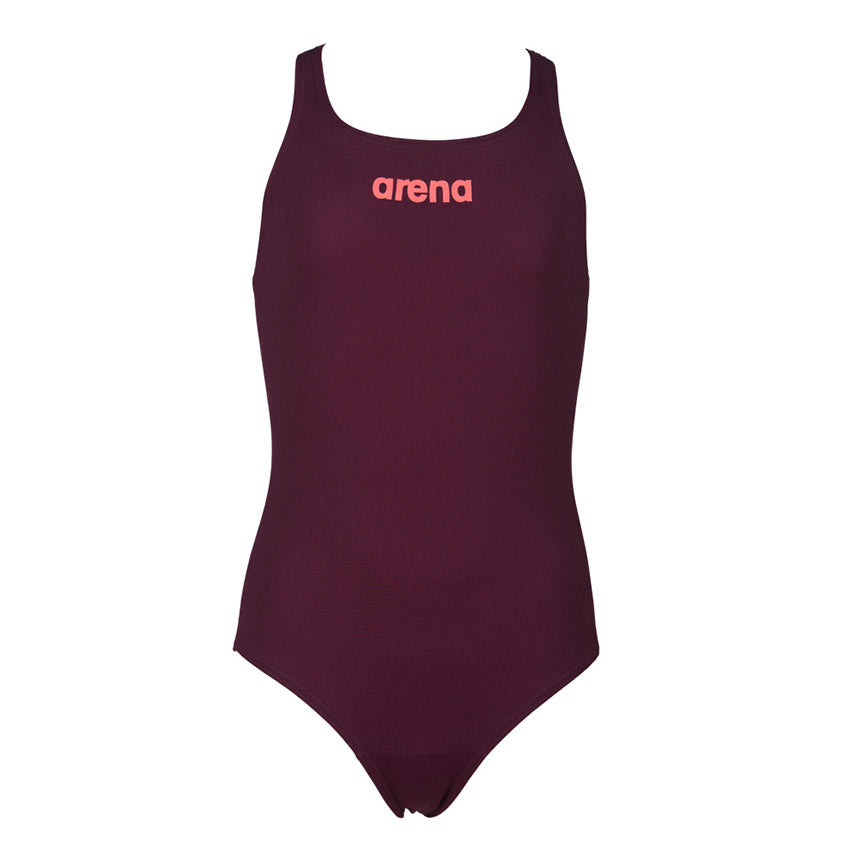Arena Solid Pro Girls Red Wine Swimsuit