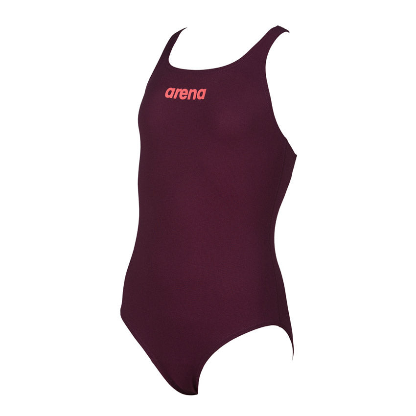 Arena Solid Pro Girls Red Wine Swimsuit
