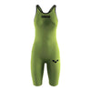 Arena Carbon Pro Open Back Short Leg Suit - Acid Green FRONT