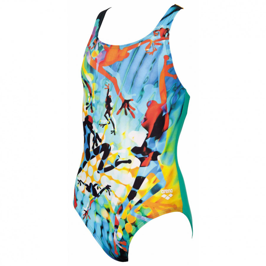 Arena Brasil Girls Swimsuit - Green / Orange