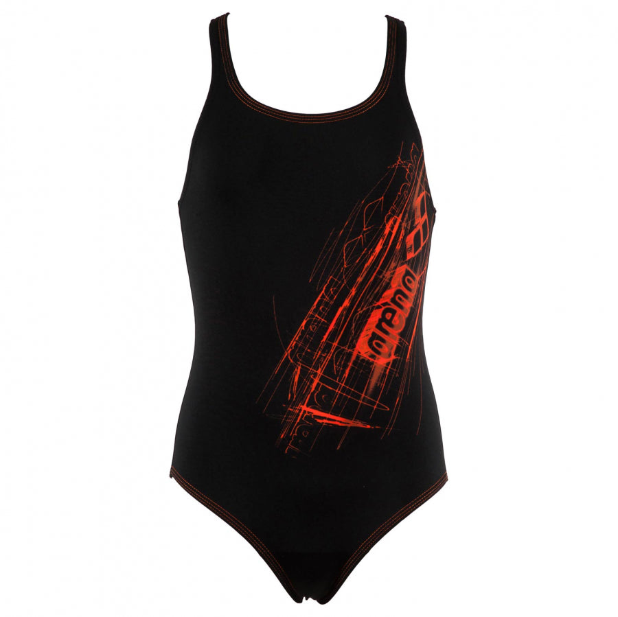 Arena Girls Swimsuit - Drawy Black