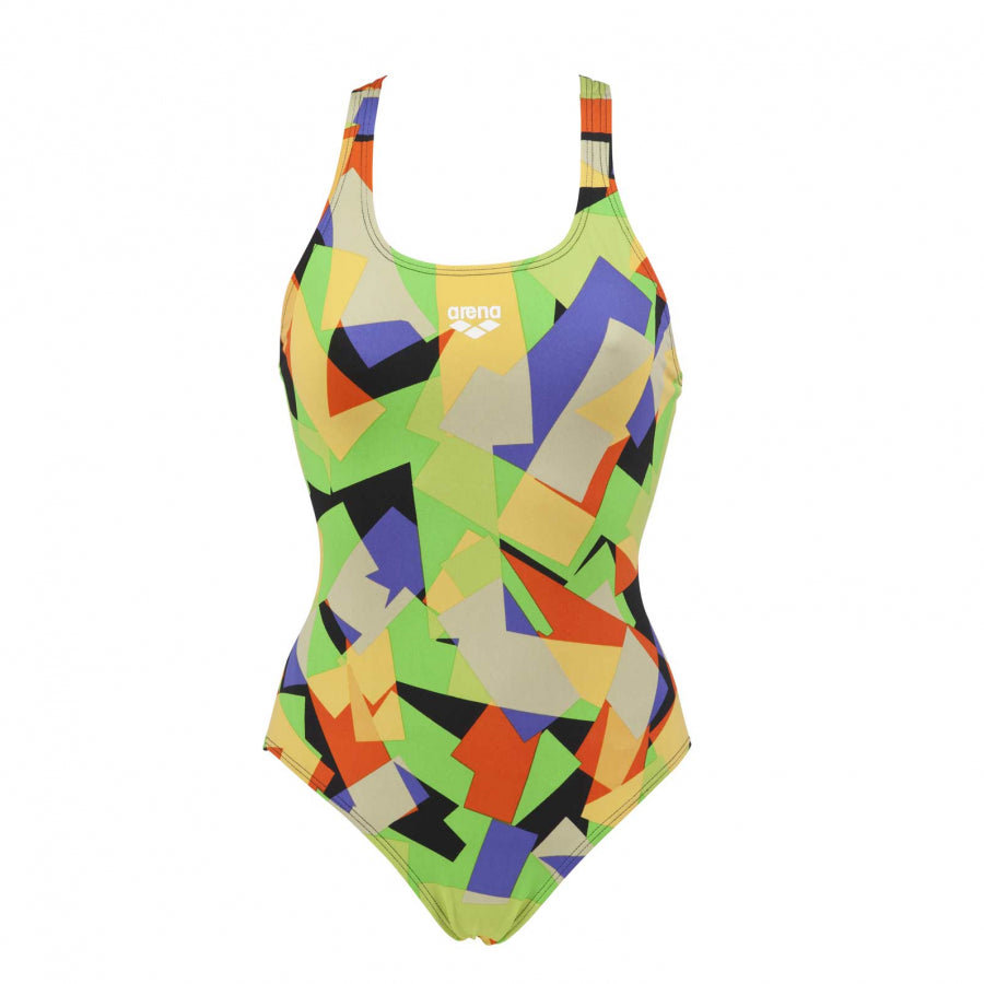 Arena Ladies Black and Green Swimsuit - Glassy