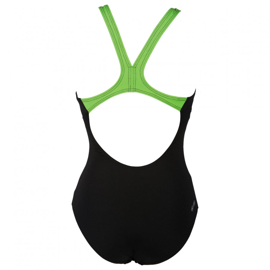 Arena Prestige Swimming Costume - Black / Green