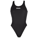 Arena 'Solid Tech' High Leg Black Swimsuit