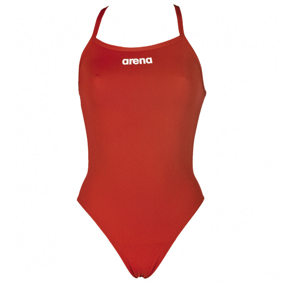 Arena 'Solid LightTech' High Leg Red Swimsuit