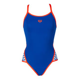 Neon Blue Arena Team Stripe Swimsuit