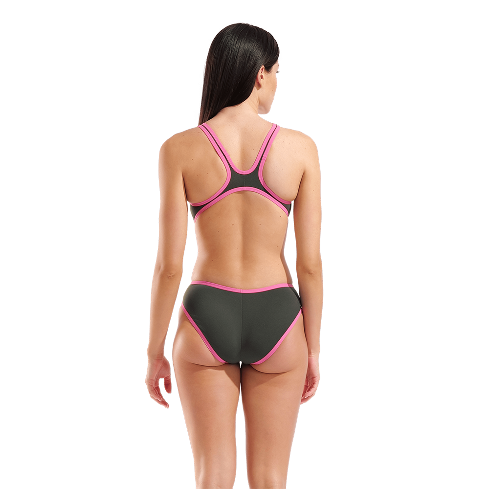 Arena One Biglogo Shocking Sage/Pink Swimsuit