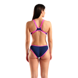Arena One Biglogo Navy/Fluo Pink Swimsuit