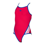 Arena Junior Team Stripe Swimsuit - Pink