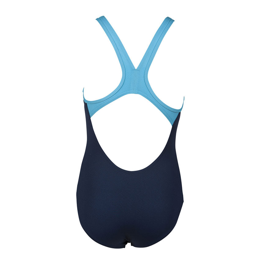 Arena BigLogo girls navy blue swimsuit is perfect for regular use