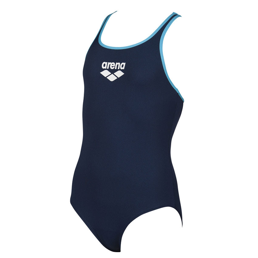 Arena BigLogo girls navy blue swimsuit is perfect for regular use