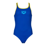 Arena BigLogo Girls Neon Blue Swimsuit