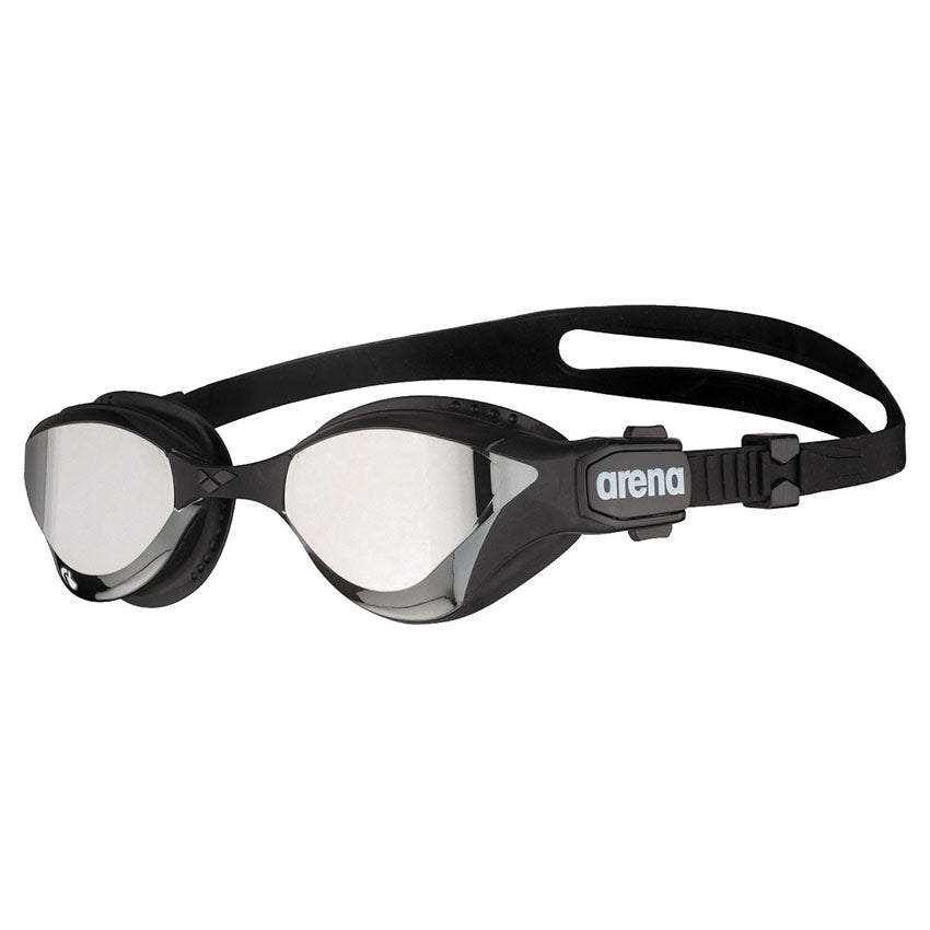 Arena Cobra Tri Swipe Mirror Goggles - Silver Black