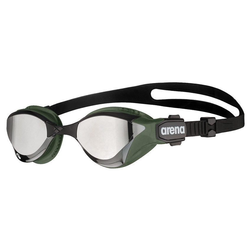 Arena Cobra Tri Swipe Mirror Goggles - Silver Army