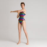 Multicolour Arena Stripes Swimsuit