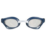 Arena Cobra Core Swipe Goggles - Clear / Shark front view showing clear lens and shark blue frame