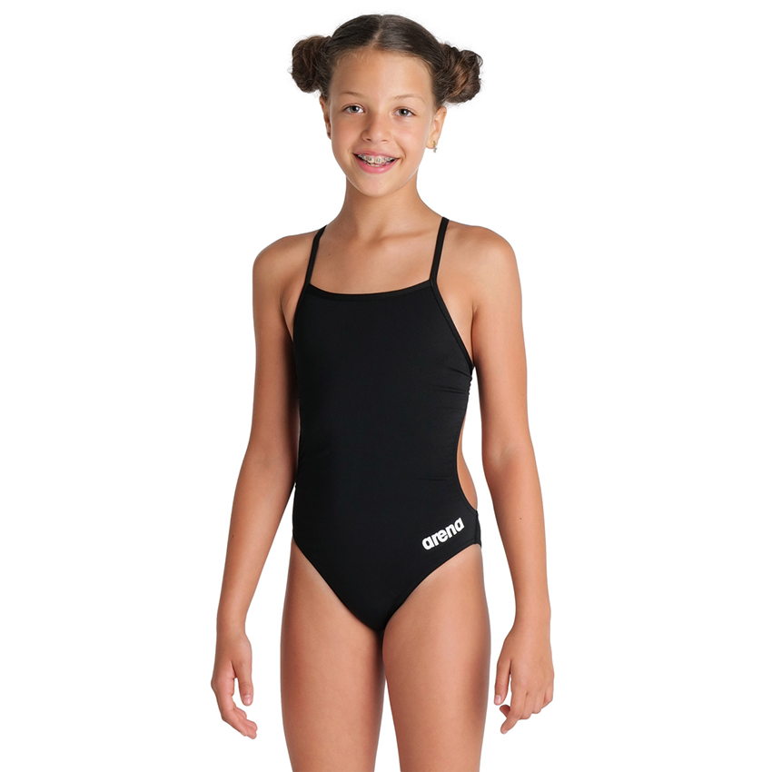 Arena Challenge Solid Girls Swimsuit - Black