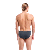Arena Team Solid Water Blue & Grey Brief rear view showing asphalt grey back panel