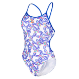 Arena Lace Back Blue/White Allover Swimsuit