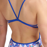 Arena Lace Back Blue/White Allover Swimsuit
