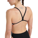 Arena Marbled Challenge Back Black Swimsuit