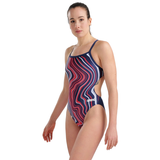 Arena Marbled Challenge Back Navy / Red Swimsuit