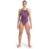 Arena Marbled Lightdrop Back Navy / Red Swimsuit